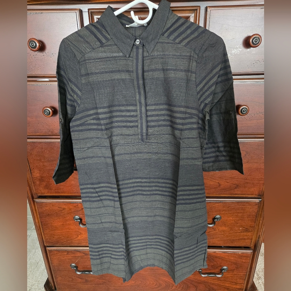 Talori, NWT, Blue/Grey & Black Striped Dress, Sz. S